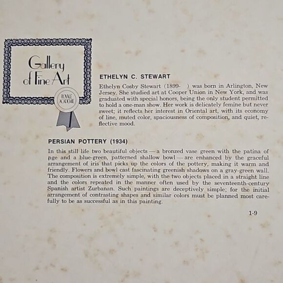 Vintage 1934 Ethelyn C Stewart Persian Pottery Fine Art Signed - Picture 9 of 13